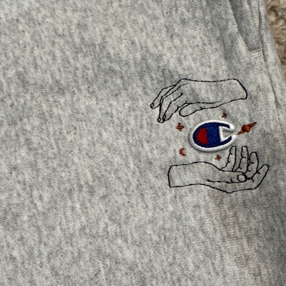 Champion Heather Gray Joggers with Logo - Picture 3 of 5